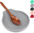 6.1" Large Spoon Rest for Stove Top, 1 Pack Silicone Spoon Rest for Kitchen Countertop Gray, Heat-Resistant Utensil Rest for Spatula, Tongs or Spoon