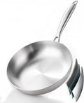 DELARLO Whole body Tri-Ply Stainless Steel 8inch Small Frying Pan, Chef's Pans Oven safe induction kitchen skillet,Suitable for All Stove (Detachable Handle)