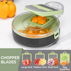 KEOUKE Vegetable Chopper Mandoline Slicer Round - 13 in 1 Interchangeable Blades Food Chopper with Container, Hand Guard & Drainer, Veggie Dicer Kitchen Gadget for Onion, Cucumber, Tomato, Fruit