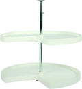 Knape & Vogt Corner Cabinet Lazy Susan, 2-Tier Lazy Susan for Cabinet, 28-Inch 360º Turntable for Kitchen Cabinets, White