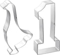 Honeydak 2 Pcs 5 Inch One Silly Goose Cookie Mold Goose Cookie Cutter Number 1 Cutter Metal Pancake Fondant Cake Mold First Birthday Baking Supplies