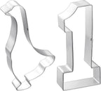 Honeydak 2 Pcs 5 Inch One Silly Goose Cookie Mold Goose Cookie Cutter Number 1 Cutter Metal Pancake Fondant Cake Mold First Birthday Baking Supplies
