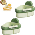 Suction Cup Sink Corner Rack, Curetoaway Corner Sink Strainer, Sink Trash Catcher, Plastic Triangular Baskets Corner Hanging, Rust Resistant, for Kitchen Food Waste (2Pcs Green)