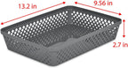 Glad Plastic Storage Basket Set - Multipurpose Drawer Trays, Kitchen Pantry Containers, and Bathroom Bins - 3 Pack Large Organizers, Grey