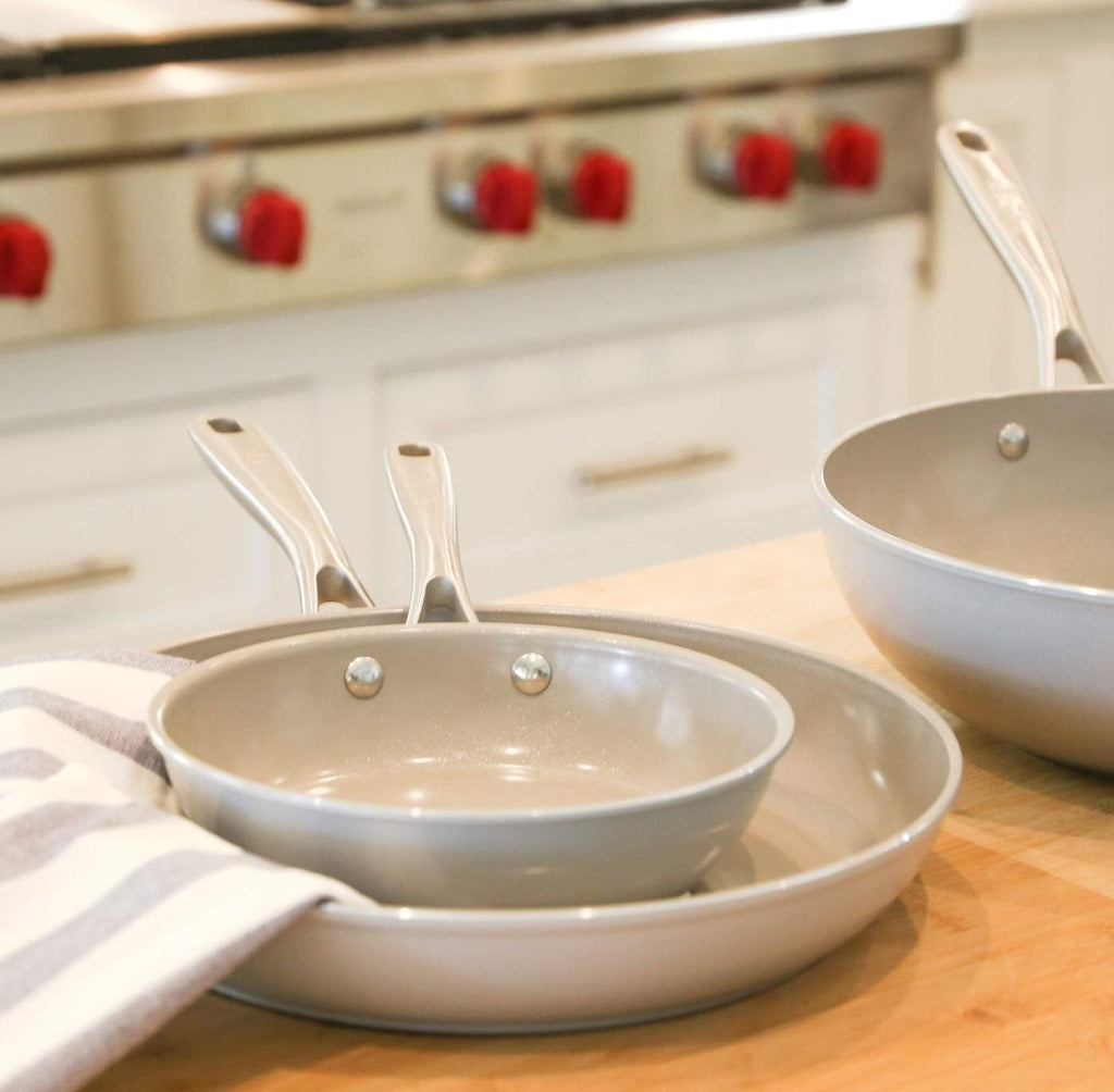 TECHEF - CeraTerra Ceramic Nonstick Frying Pan Skillet, (PTFE, PFAS, and PFOA Free), Dishwasher Oven Safe, Stainless Steel Handle, Induction-Ready, Made in Korea (10-in)