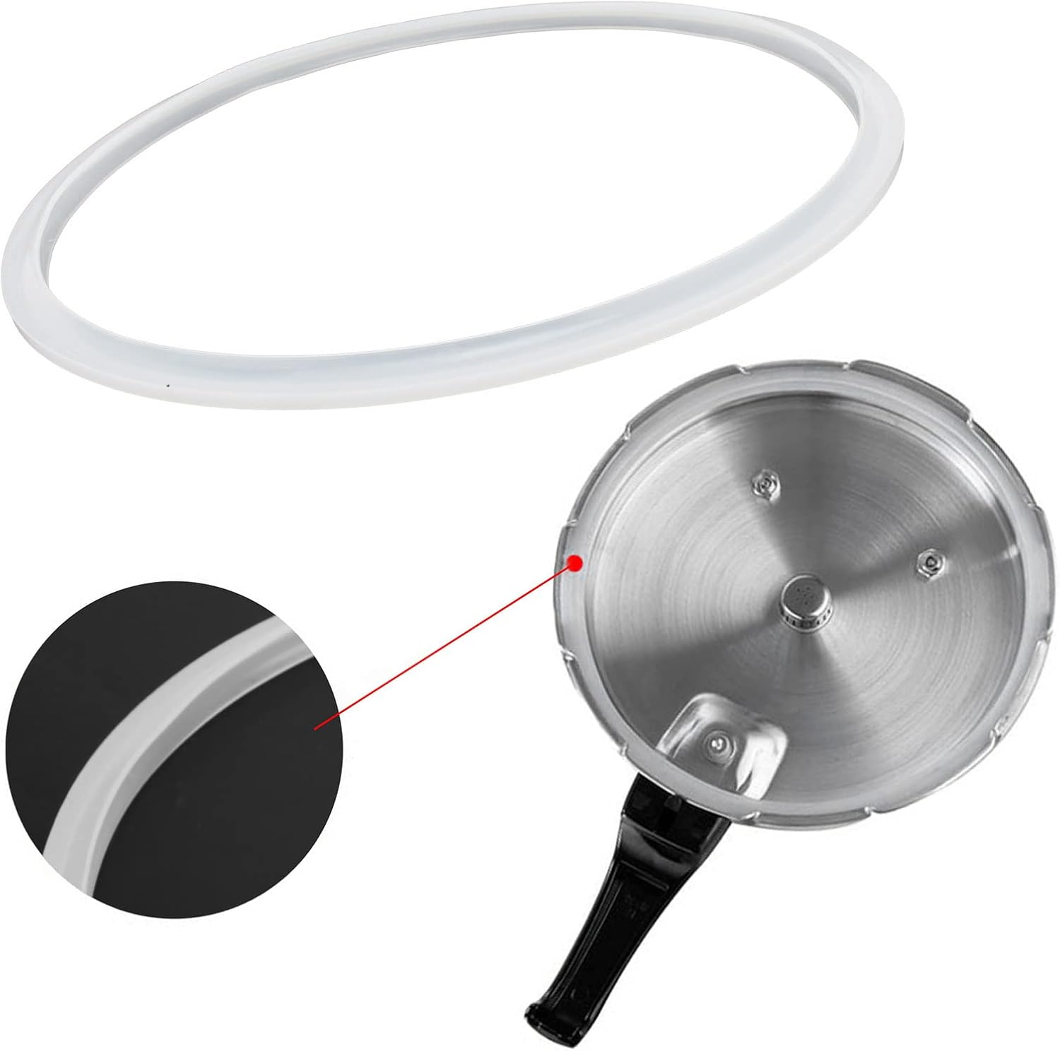 Pressure Cooker Sealing Rings Replacement Accessory, , Suitable for Aluminum Alloy Pressure Cooker, Compatible with Different (24cm)