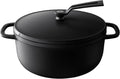 Vermicular Oven Pot 2.0 | Lightweight Enameled Cast Iron Pot | 22cm (3.7 Qt) | Non-Toxic | Induction-compatible | Dutch Oven | Made in Japan | Matte Black