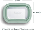 Caraway 6pc Glass Food Storage Set - 2.6 Cup Storage Containers For Food (6) - Non-Toxic Ceramic-Coated Glass - Air Release Technology - Compact & Stackable Design - Mist