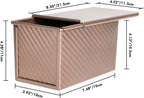 Beasea Pullman Loaf Pan with Lid, 1 Pack Non-Stick 1 lb Carbon Steel Bread Toast Box Baking Cake Mold with Cover for Homemade Bread Oven Baking - Rose Gold