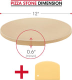 Unicook 12 Inch Round Pizza Stone, Heavy Duty Cordierite Bread Baking Stone for RV Oven, Grill and Toaster Oven, Ideal for Baking Crisp Crust Pizza, Bread, Cookies and More