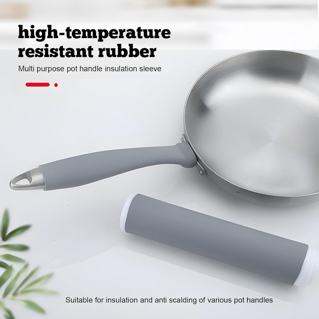 Upgraded Silicone Pan Handle Sleeve - Heat-Resistant&Non-Slip Cast Iron Handle Cover for Pots and Pans - Multipurpose Kitchen Protection(2pcs Small)
