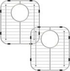 Bottom of Sink Protector Rack, Stainless Steel 13.2"x11.6" Sink Grid Dish Drying Rack Grate with Rear Drain Hole 2 Packs