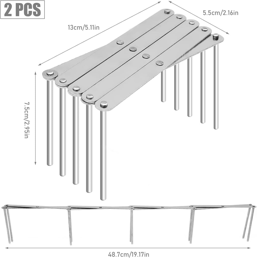 2 Pack Dish Plate Drying Rack, Retractable Dish Drying Rack, Multi-Functional Plates Cup Bowl Pot Pan Lid Storage Holder Organizer for Kitchen Counter Cabinet Drawer