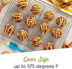 Ultra Cuisine Aluminum Baking Sheet with Stainless Steel Cooling Rack Set -Half Sheet Size Pan 13 x 18 inch, Durable Rimmed Sides, Easy Clean, Commercial Quality for Cooking and Roasting