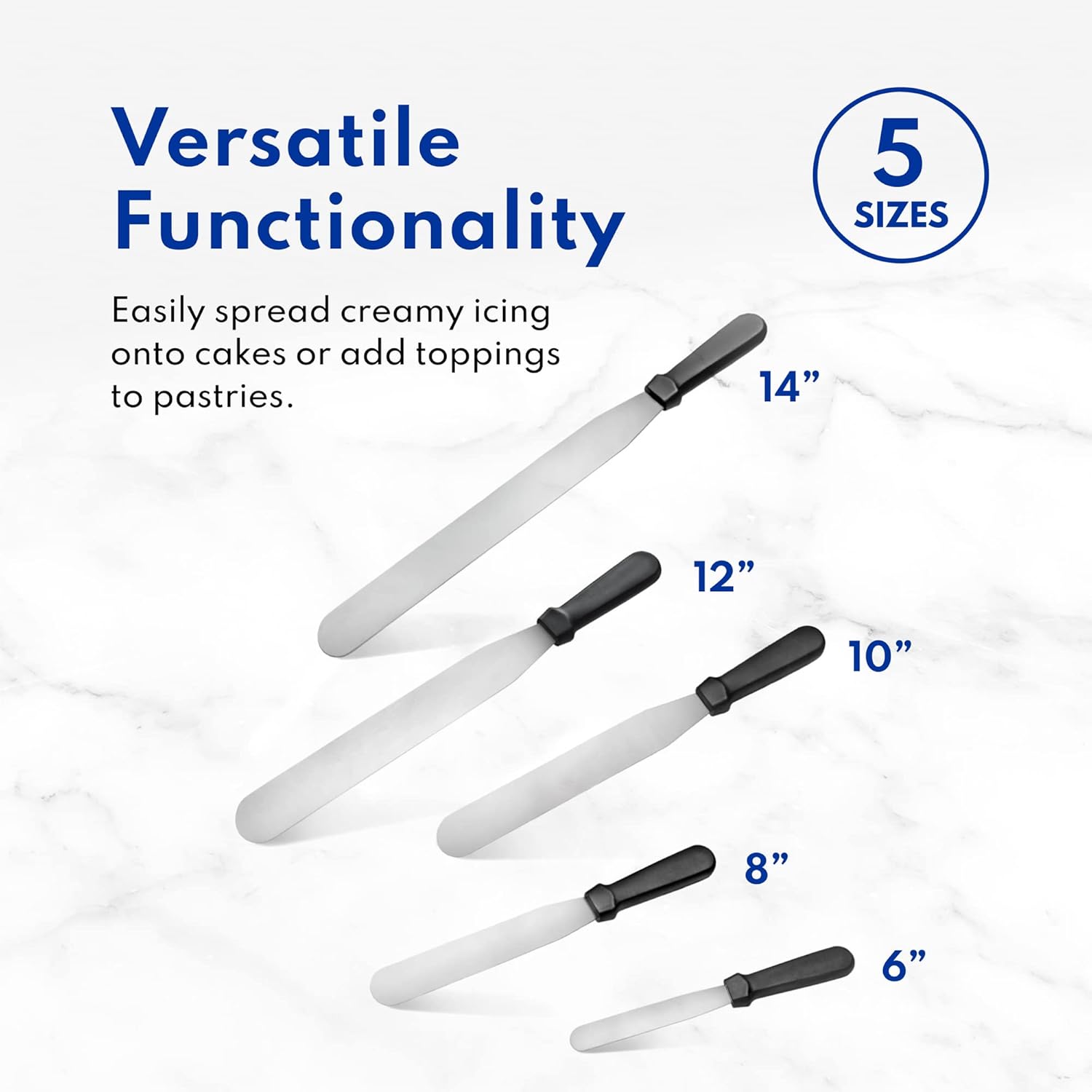 New Star Foodservice 38101 Straight Icing Spatula, 12-Inch Blade, 17-Inch Overall, Silver