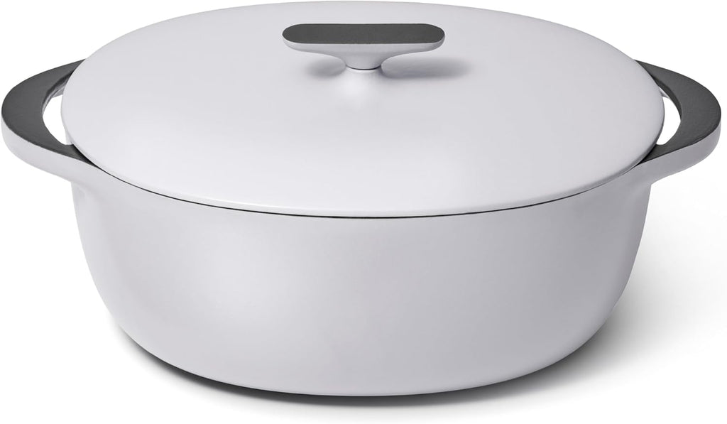 Caraway Enameled Cast Iron Dutch Oven - 8qt Dutch Oven With Lid - 3 Layer Enamel Coating - No Seasoning Required - Compatible With All Stovetops - Oven Safe - No Forever Chemicals - Gray
