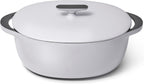 Caraway Enameled Cast Iron Dutch Oven - 8qt Dutch Oven With Lid - 3 Layer Enamel Coating - No Seasoning Required - Compatible With All Stovetops - Oven Safe - No Forever Chemicals - Gray