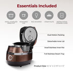 CUCKOO CRP-JHR1009F 10-Cup (Uncooked) / 20-Cup (Cooked) Induction Heating Pressure Rice Cooker with Nonstick Inner Pot, 16 Menu Options, Fuzzy Logic Tech, 3 Voice Guide, Auto Clean (Copper/Black)