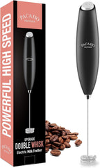 Powerful Milk Frother with Double Whisk, Handheld Electric Foam Maker, Hand Mixer Wand, Portable Mini Blender Foamer Stirrer for Coffee, Latte, Matcha,Hot Chocolate