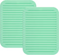Smithcraft Silicone Trivets Mats for Dishes and Pots, Countertop, Table Hot Pads - Spoon Rest, Drying Mats Set of 2 (Mint Green)