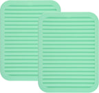 Smithcraft Silicone Trivets Mats for Dishes and Pots, Countertop, Table Hot Pads - Spoon Rest, Drying Mats Set of 2 (Mint Green)