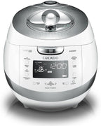 CUCKOO CRP-BHSS0609F 6-Cup (Uncooked) / 12-Cup (Cooked) Induction Heating Pressure Rice Cooker with Nonstick Inner Pot, 16 Menu Modes, Fuzzy Logic Tech, 3 Voice Guide, Auto Clean (White)