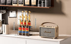 6 Bottle Capacity Coffee Syrup Organizer 2 Tier Coffee Syrup Stand Shelf for Coffee Bar Kitchen Small Wine Rack for Bar Family Storage for Syrup Wine Dressing
