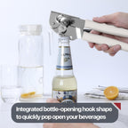Commercial Can Opener, UHIYEE Hand Crank Can Opener Manual Heavy Duty with Comfortable Extra-long Handles, Oversized Knob, Large Handheld Can Open Easy for Big Cans, White