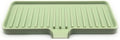 Happitasa Silicone Soap Dish Tray and Sponge Holder with Drain Chute | Bathroom and Kitchen Sink Organizer Caddy (Pistachio, 9"x3.5", 5.6 Ounces)