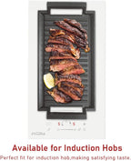 COVERCOOK Griddle Pan, Cast Iron Grill Hot Plate, Rectangular Grill, 2 handles with Ridged Surface for Induction Electric Cooktop，16 x 9inch