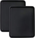 Toaster Oven Pans Set of 2, Shinsin 11-Inch Nonstick Baking Sheet Pans and Trays, 1/8 Thicker Replacement Small Baking Tray Accessories for Cookie, Non Toxic and Easy Clean and Diswasher Safe,Black
