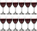 Vikko 8.5 Ounce Glass Wine Glasses Set of 12 - Small Stemmed Glasses for Red and White Wine, Clear, Thick and Durable
