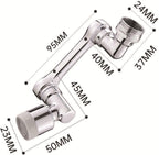 1080° Swivel Faucet-Extender Sink, Splash Faucet Sprayer Aerator, Wash Hand/Hair/Face, Bathroom & Kitchen Sink with 2 Water Outlet Modes,Silver,2Pcs