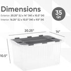 Superio Storage Bins with Lids, Clear Plastic Containers for Organizing, Stackable Totes, BPA Free, Odor Free, Organizer Boxes for Home, and Dorm (2 Pack, 20.25"x14"x10.5")