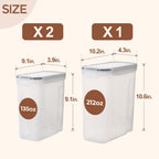 Cereal Containers Storage Set (6L / 4L), Airtight Food Storage Containers for Pet Food Nuts,Cereal Dispenser for Kitchen Pantry Organization