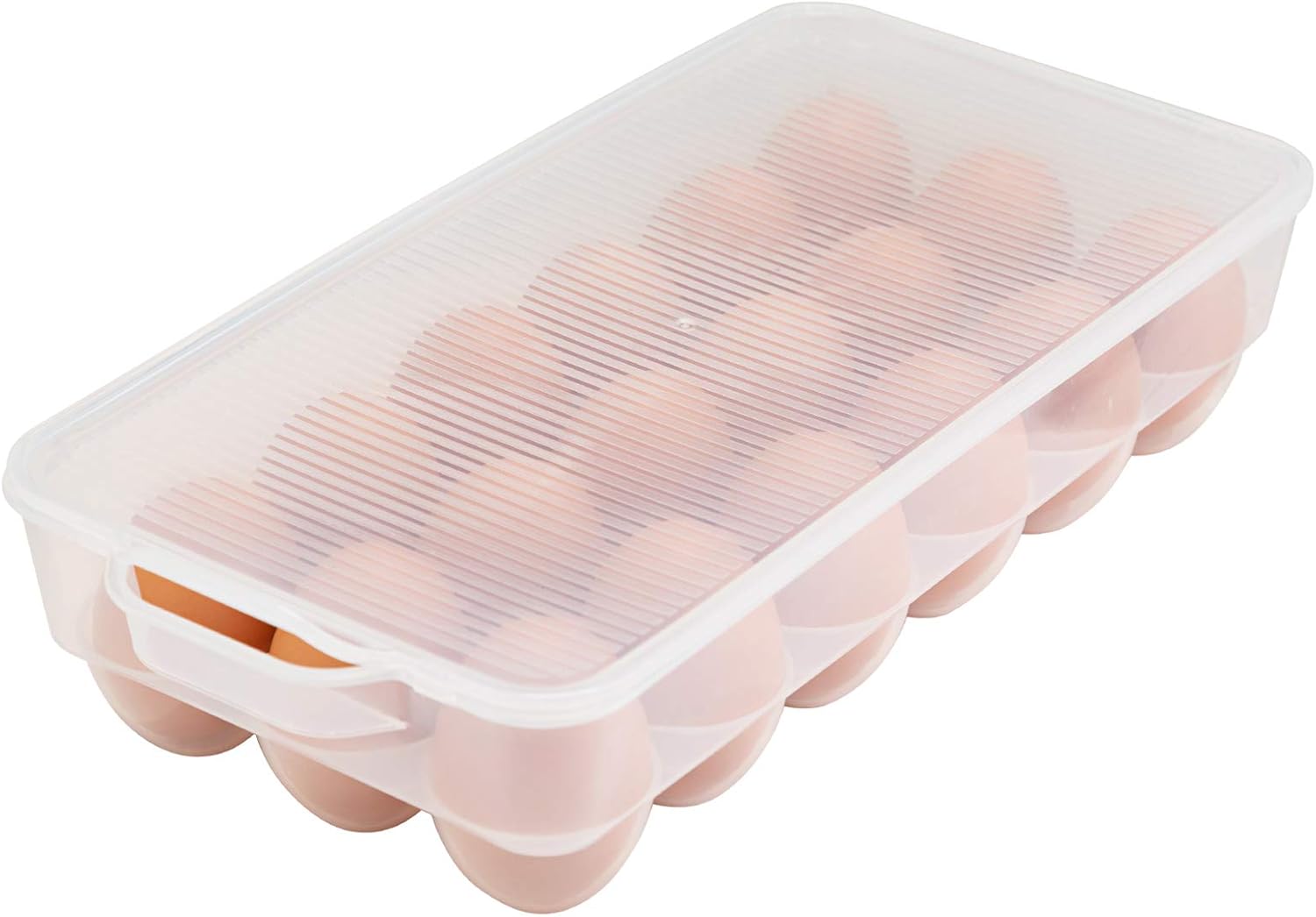 Covered Egg Holder,Egg Storage for Refrigerator,Fits 18 Eggs,Pack of 4
