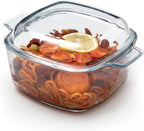 NUTRIUPS 1.5L Glass Casserole Dish with Lid Square Casserole Dish Glass Oven Bakeware Microwave Safe Dish with Lid