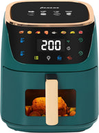 Panana 8QT Large Air Fryer Compact, 8 Preset Menus Airfryer, One-Touch Digital Control Presets, Touchscreen Display, Dishwasher Safe, Nonstick, Fit for Family (Green)