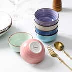 Selamica Ceramic Mini Bowls, 4 OZ Dipping Bowls, 3.5 Inch Gradient Color Set of 6, Microwave & Dishwasher Safe