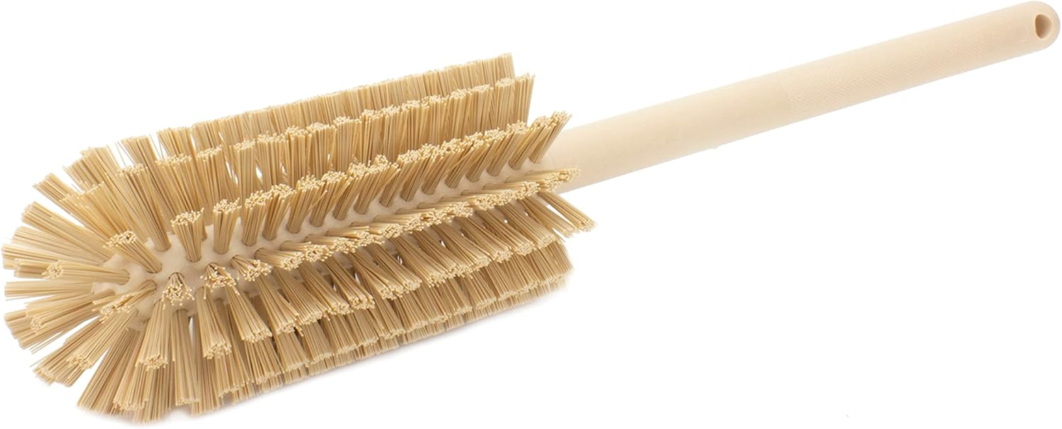 SPARTA Scrub Brush Bottle Brush, Dishwasher Safe Brush with Hanging Hole for Cleaning, Plastic, 16 Inches, Tan