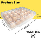 Egg Holder Camping, Egg Holder for Fridge, Clear Egg Container for Fridge With Lid, Stackable Egg Storage with Safety Buckle, Eggs 24 Count, Clear White