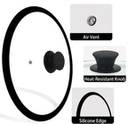 11 inch Tempered Glass Lid for Pots, Frying Pans and Skillets, Silicone-Edged Rim Replacement Cover with Silicone Knob Handle, Dishwasher Safe