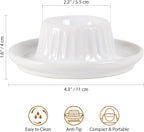 INGOFIN 2 Pcs Ceramic Egg Cups, Soft Boiled Egg Holders Set, Classic Porcelain Stackable, Easy to Clean Tray, Decorative Serving Dish for Breakfast, Easter or Kitchen, White
