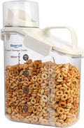 Cereal Containers Storage,2L Airtight Large Dry Food Storage Containers with Pouring Spout, Measuring Cup for Flour and Grain,BPA Free Plastic Dispenser ((1pcs) White-67oz)