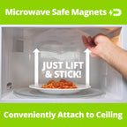 Magnetic Splatter Cover, 12-Inch Clear BPA-Free Food Lid, Vented Plate Guard with Steam Vents, Anti-Splash Microwave Lid, Dishwasher Safe, Space-Saving Magnetic Storage - Ivory