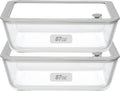 Glass Food Containers with Glass Lid, Microwave Safe Food Storage Container Set, 2 Pack of 87oz, Large Size Airtight Storage Set with Leak Proof Lids, Meal Prep Containers
