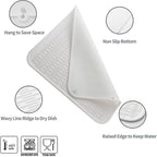 Silicone Dish Drying Mat for Multiple Usage,Easy clean,Eco-friendly,Heat-resistant Silicone Mat for Kitchen Counter or Sink,Refrigerator or Drawer Liner White 2XL 24 inches x 18 inches