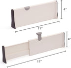 Set of 8 Adjustable Drawer Dividers Organizer Separators Plastic Dresser Organizer for Bedroom, Bathroom, Closet, Office Desk, Kitchen Storage