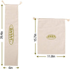Ahyuan Natural Linen Bread Bags 2Pack 100% Flax Linen for Homemade Bread Reusable Food Storage Bags Reusable Bread Bags for Large Loaf Bakery & Baguette (Rectangular)