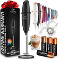 Zulay Kitchen Powerful Milk Frother Wand With 4 AA Duracell Batteries - Ultra Fast Handheld Drink Mixer - Electric Whisk Foam Maker for Coffee, Lattes, Cappuccino, Matcha & Creamer -